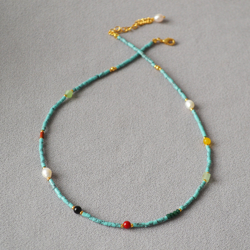Colliers turquoise bleus de style palais occidental rétro