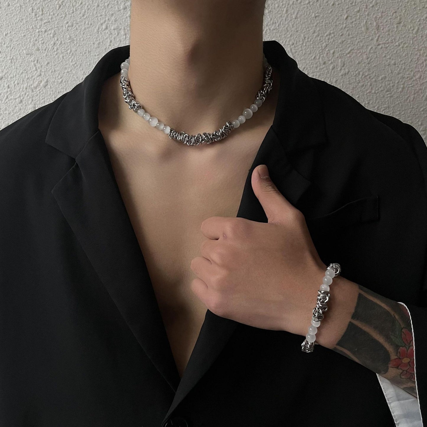 Colliers de luxe légers en opale pour hommes et femmes