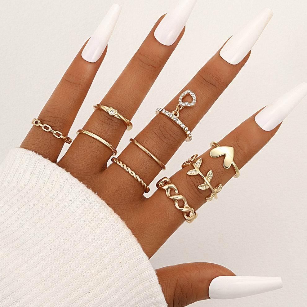 Leaf Opening More Than Knuckle Suit Piece Set Design Rings