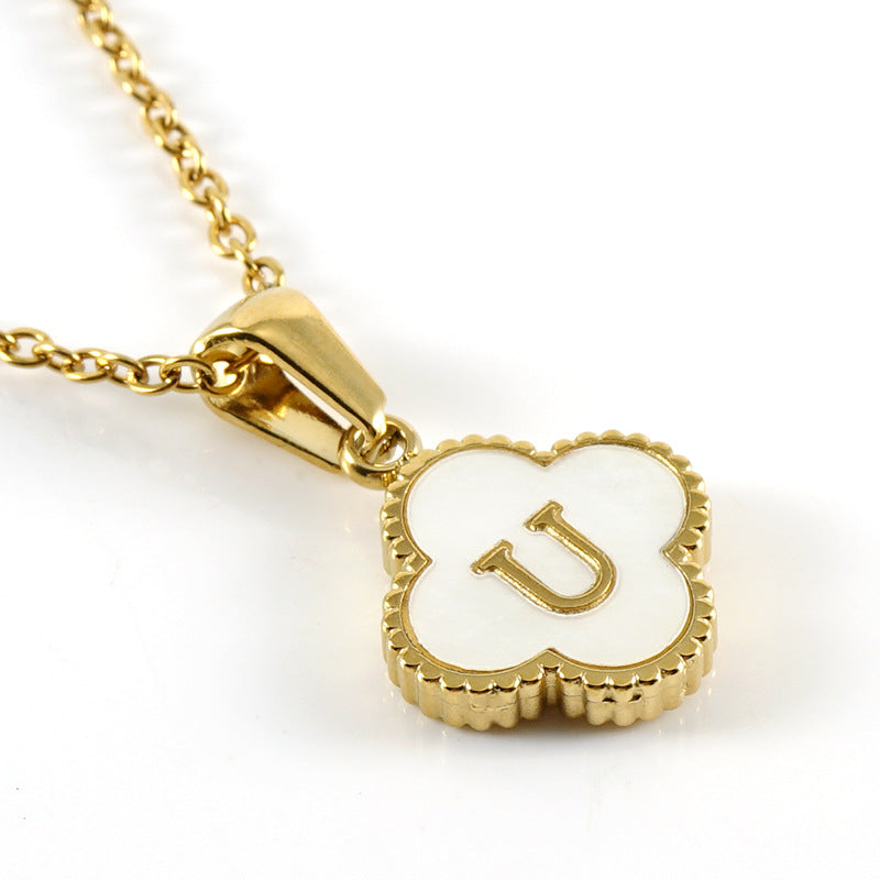 Women's Four-leaf Clover Pendant Stainless Steel Gold Necklaces