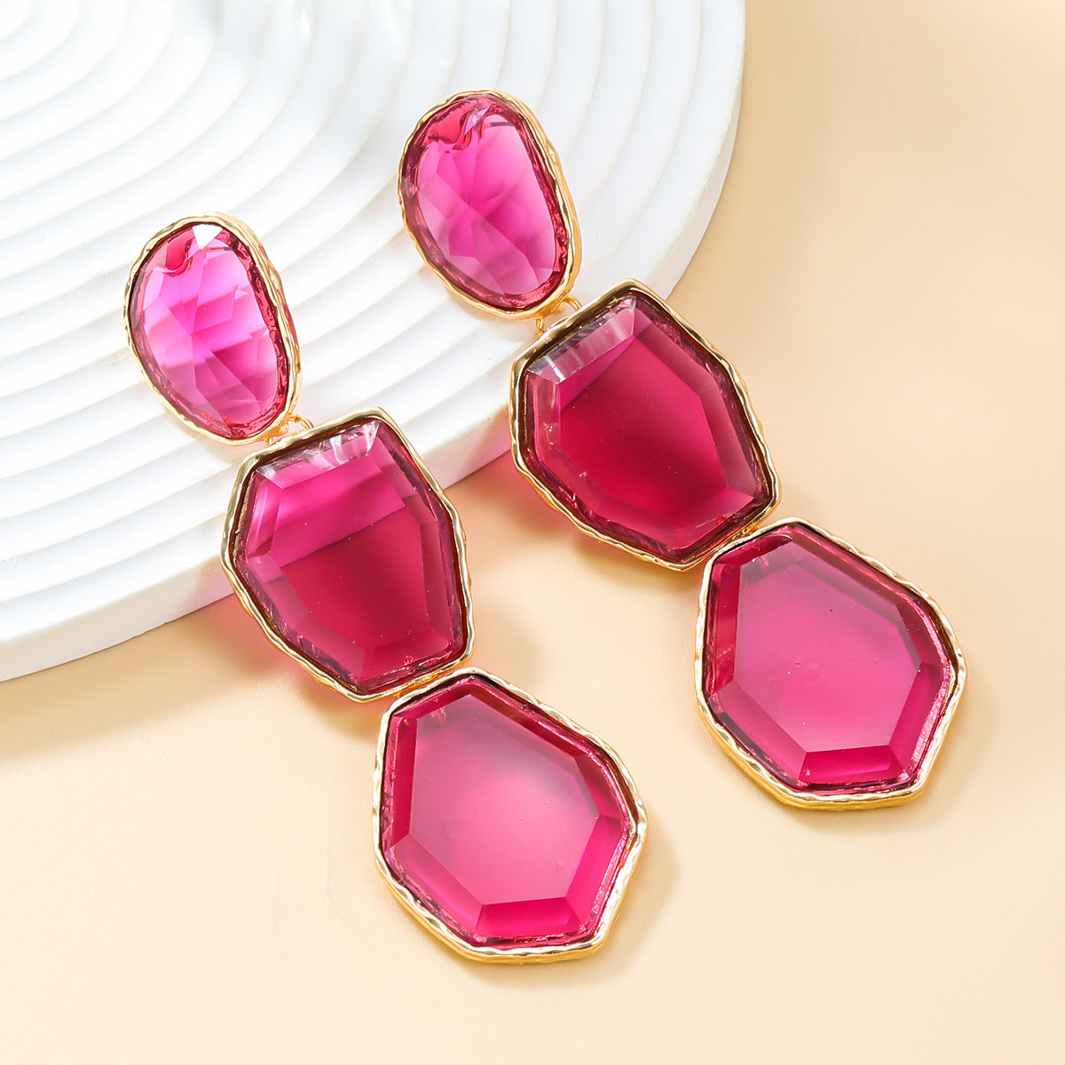 Women's Trendy Geometric Alloy Resin Bohemian Party Earrings