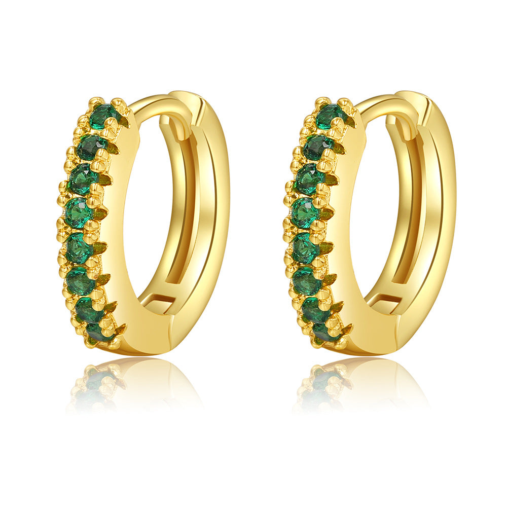 Color Zircon Geometric Ear Simple Graceful Earrings