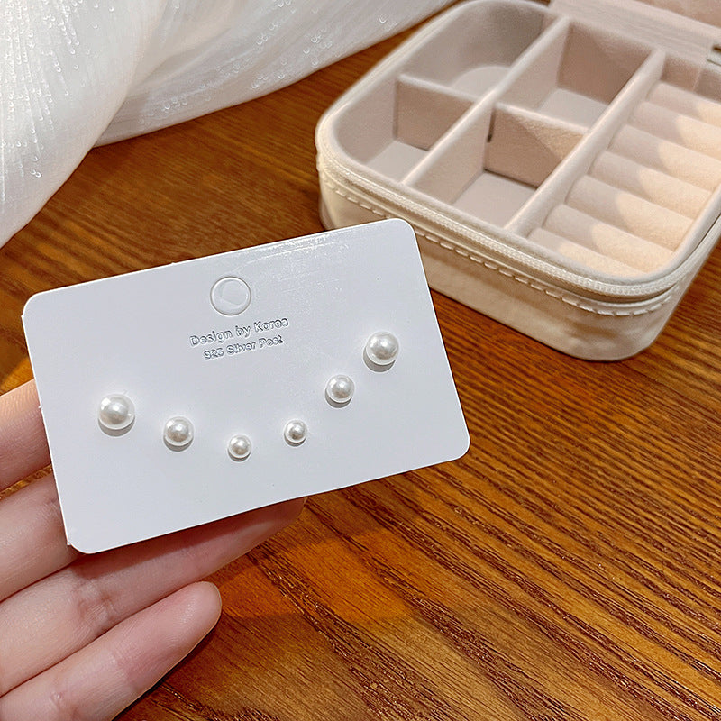 Elegantes Perlenpaar-Ohrring-Set, Mini-Ohrringe