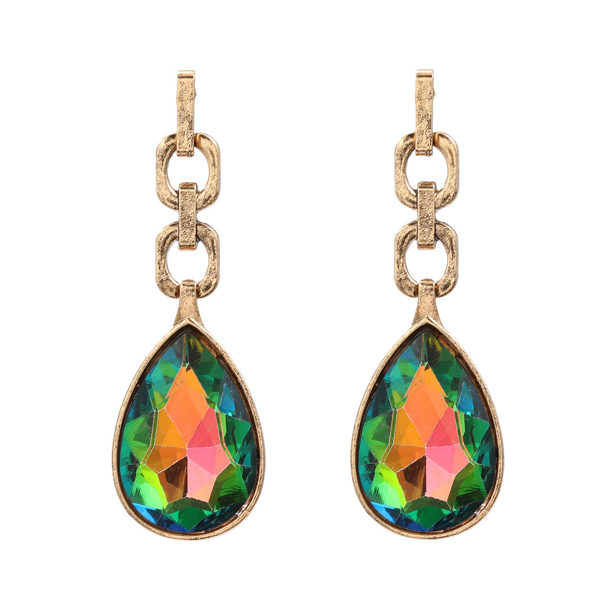 Women's Stylish Colored Diamond Drop-shaped Exaggerated Party Rings