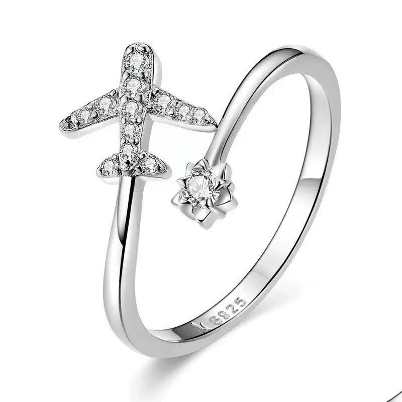 Classic Plum Blossom Personality Wind Aircraft Ring