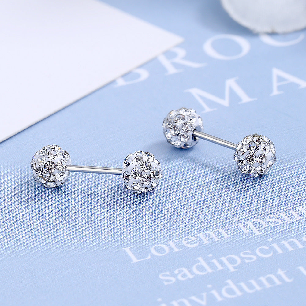 Women's For Tightening Buckle Double-headed Round Beads Earrings