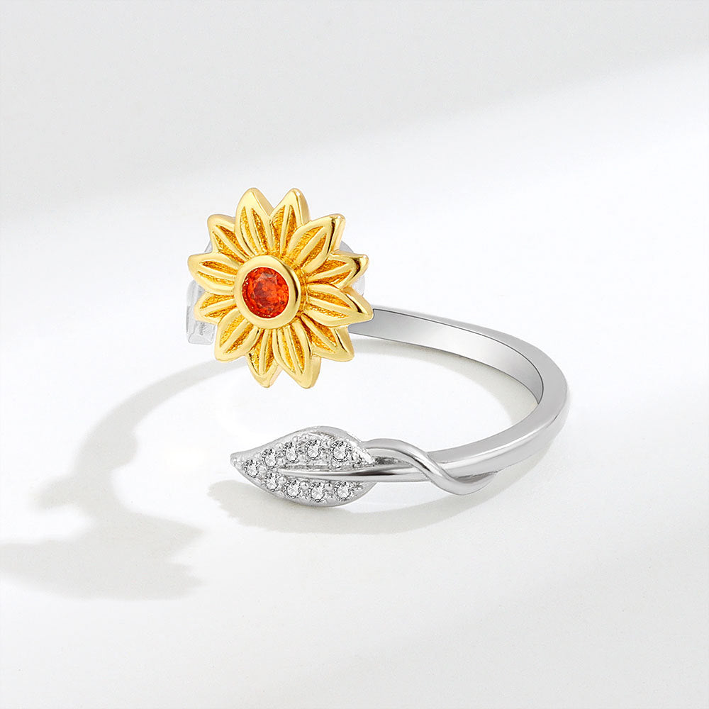 Women's Sunflower Spinning Sweet Funny And Simple Rings