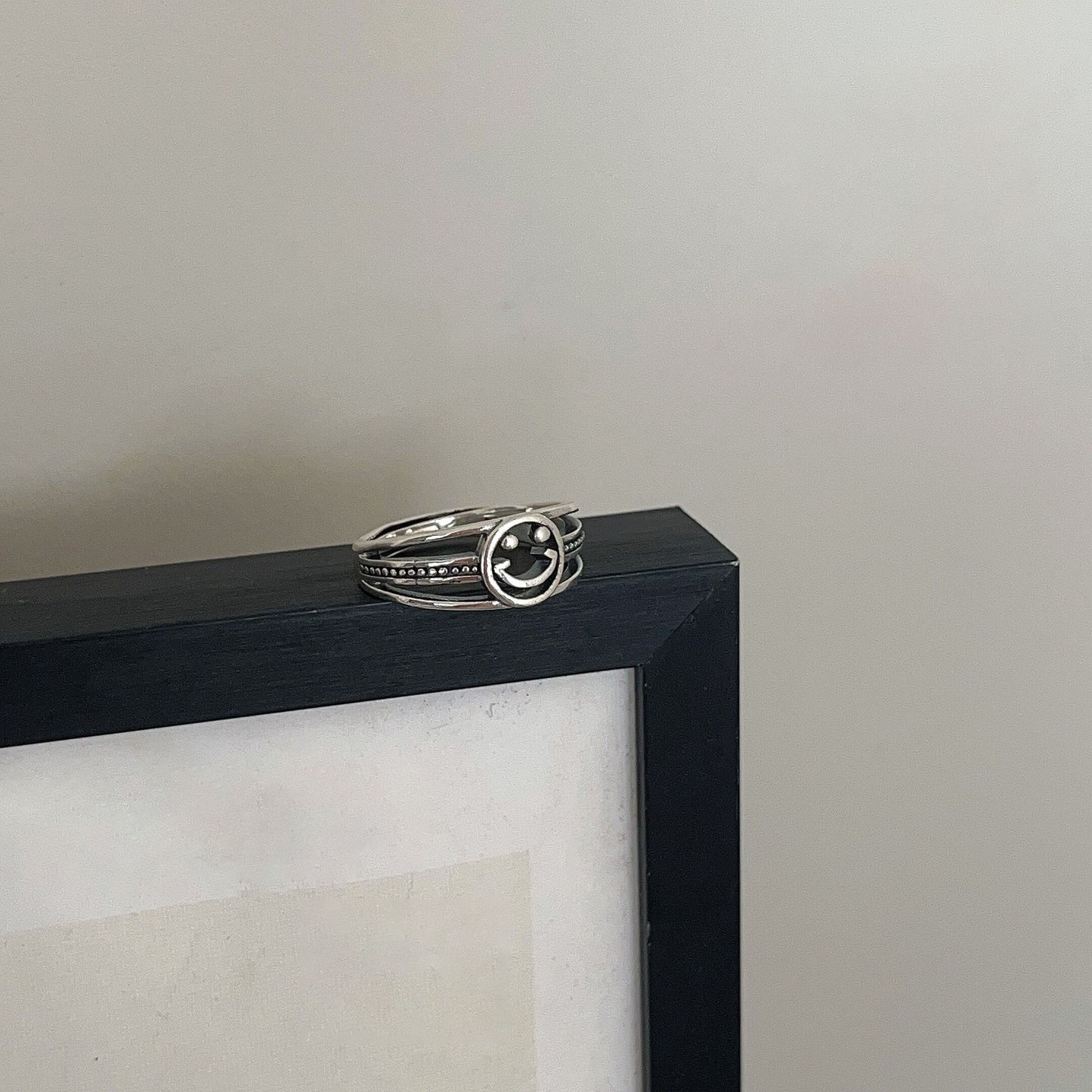 Bagues d'indexation féminines pentagramme de style industriel en argent sterling