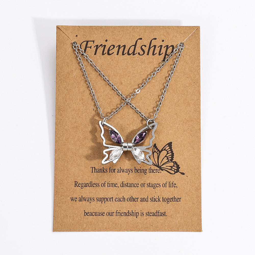 Colliers pendentif magnétique papillon bon ami, couture de Niche