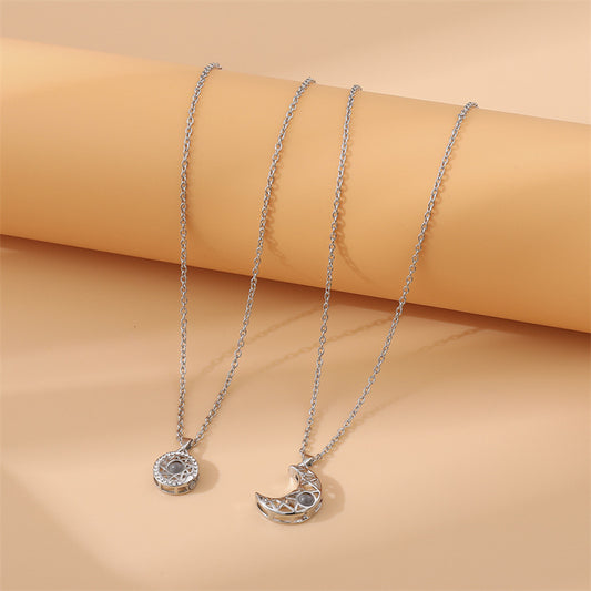 Wing Sun Moon Heart-shaped Projection Languages Necklaces