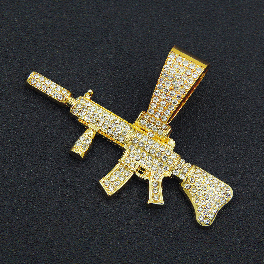 Pendentif pistolet tridimensionnel pour hommes, colliers dominateurs cubains Cool