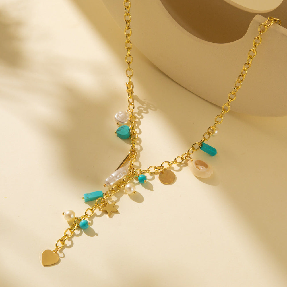 Colliers créatifs de perles cousues en pierre naturelle