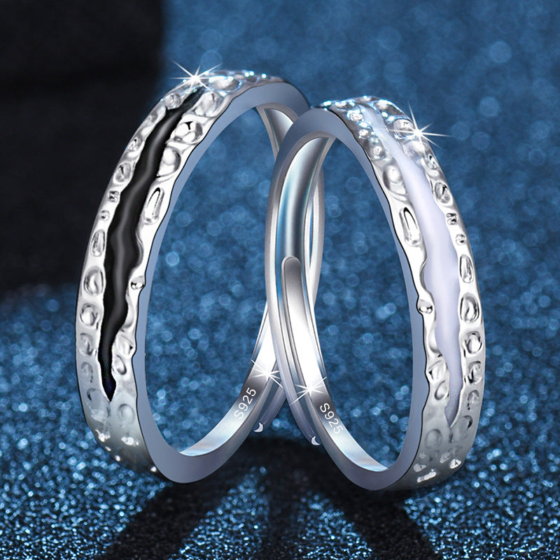 Of Trendy Open-end Personality Fashion Black And Rings