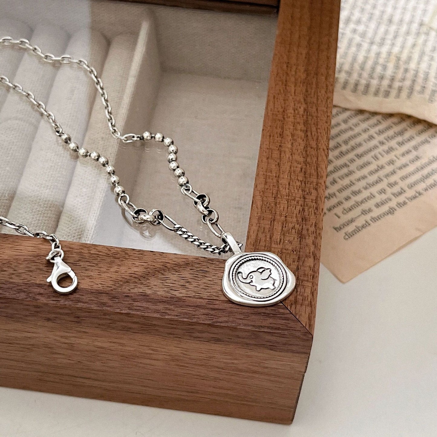 Women's Elephant Stamp Long Sweater Chain Fashionable Necklaces