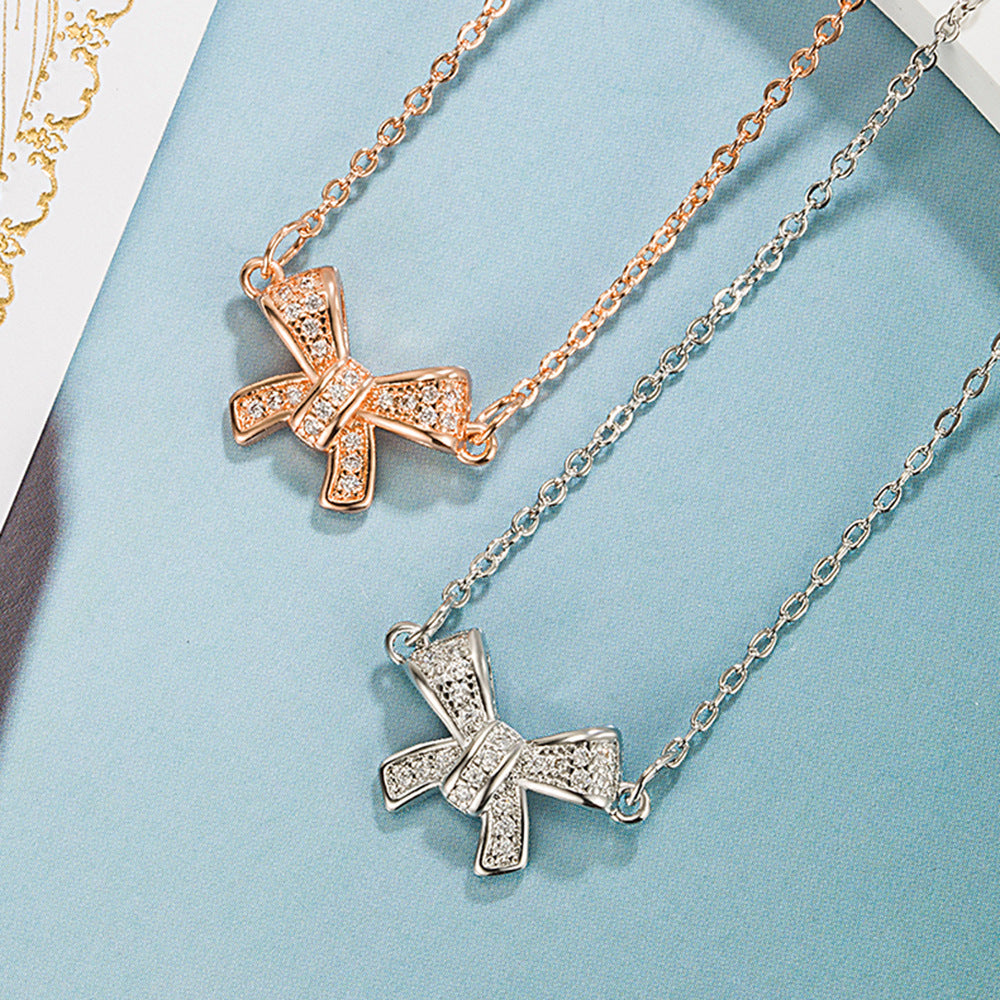 Style Bow Pendant Fashion Temperament Entry Necklaces