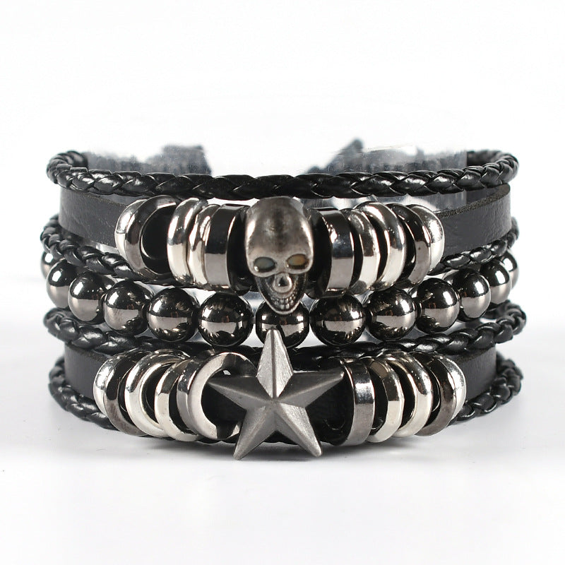 Modisches Armband mit Charm-Augen-Lederanzug-Armbändern