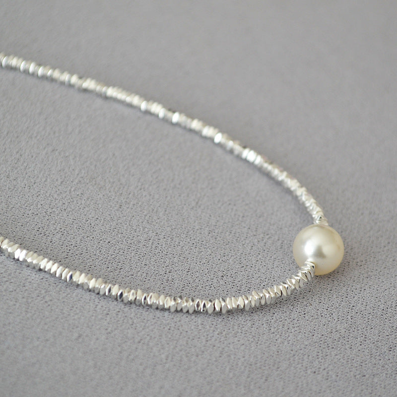 Sier Beaded Simple Short Temperamental Clavicle Necklaces
