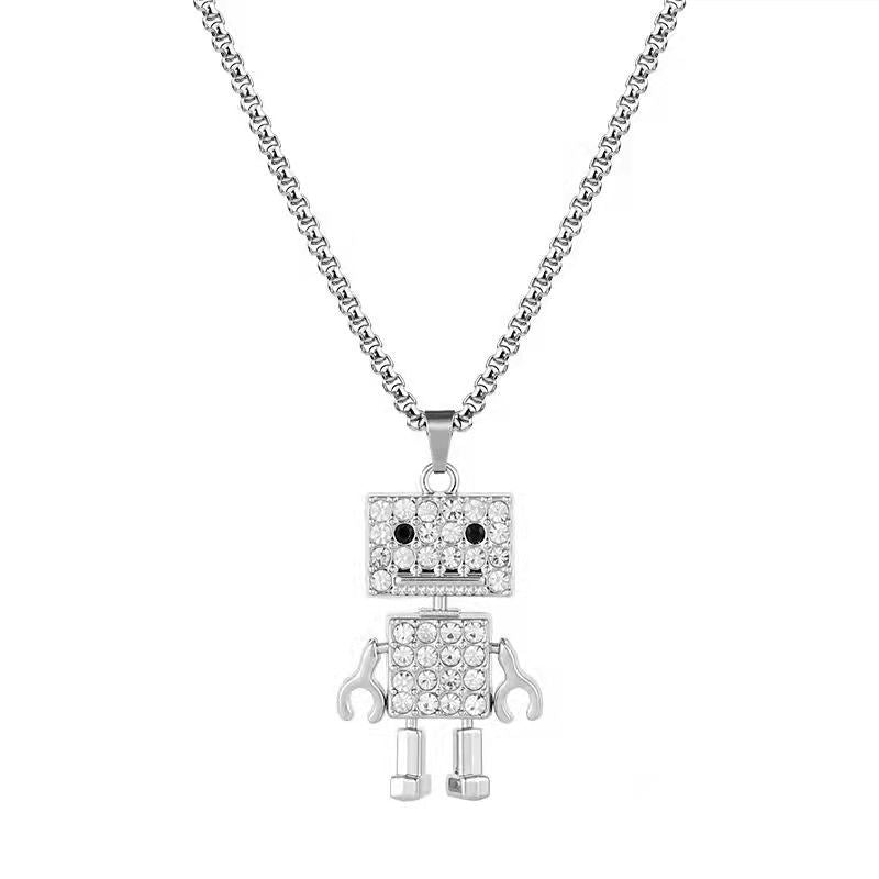 Women's Diamond Robot Moving Simple Temperamental Minority Necklaces
