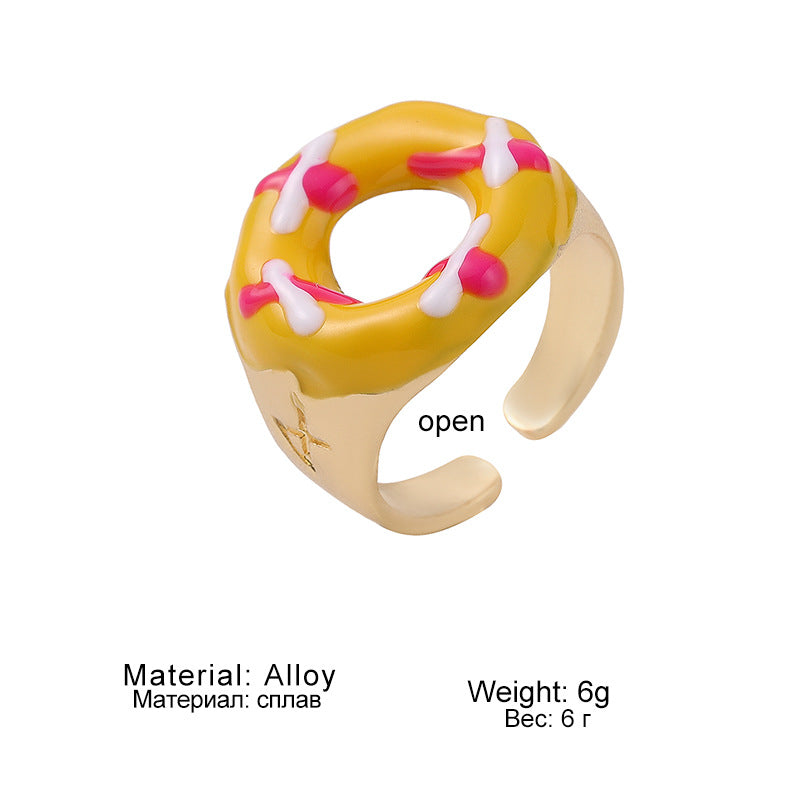 Creative Alloy Drip Donut Hip Hop Rings