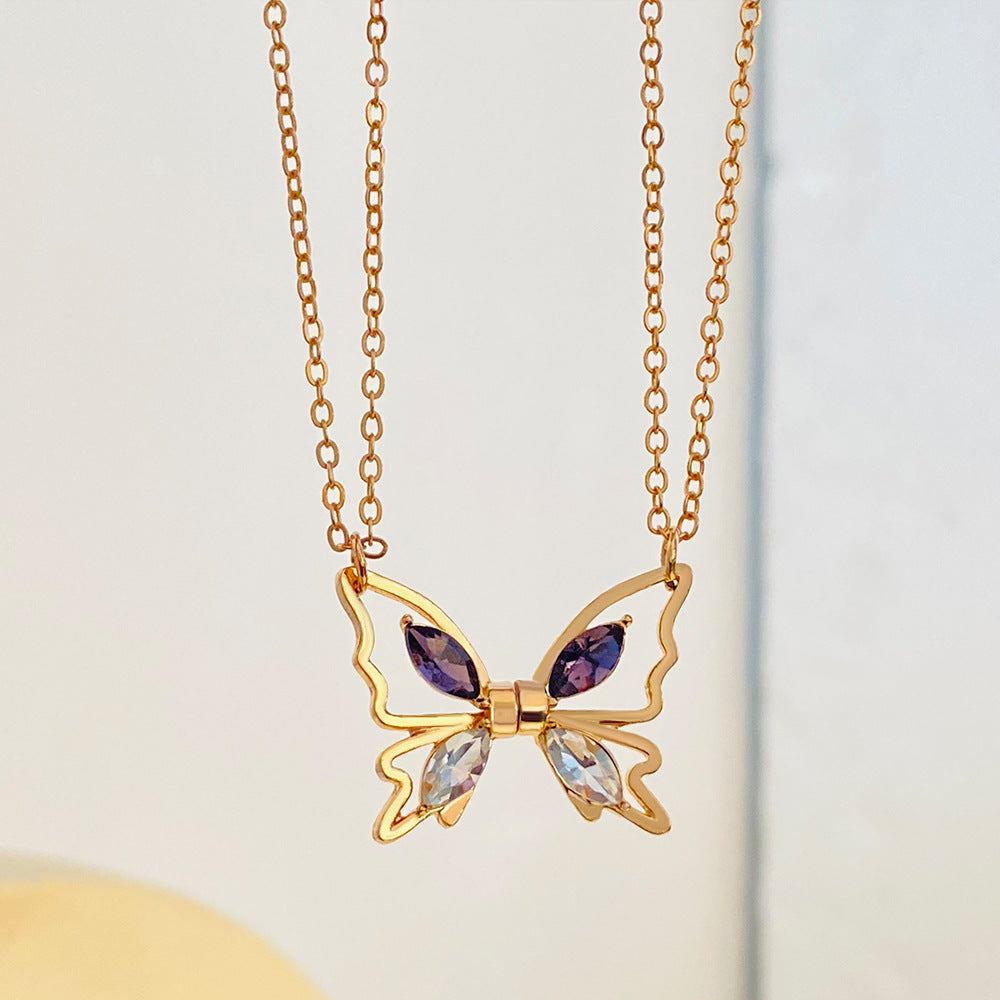 Colliers pendentif magnétique papillon bon ami, couture de Niche