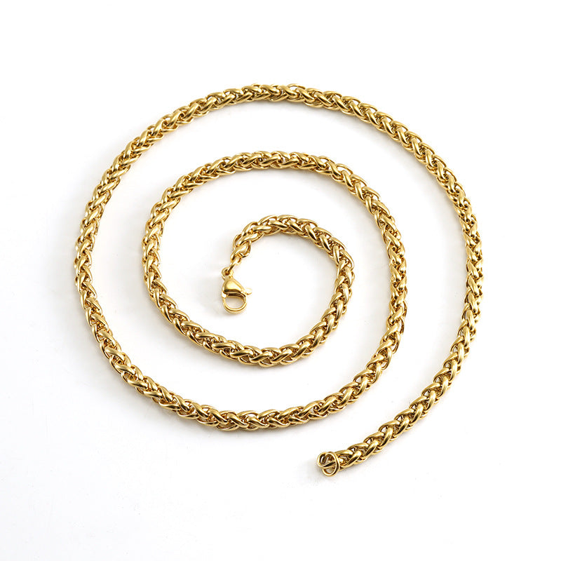 Steel Gold Keel Chain Pendant Finished Necklaces