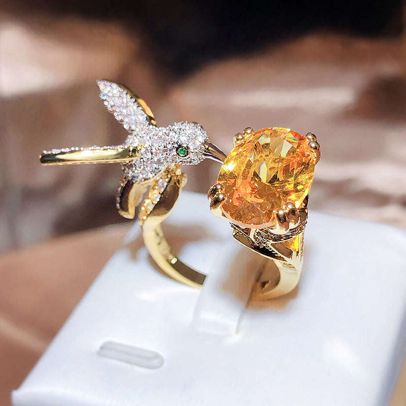 Women's Ding Design Colored Gems Simulation Santa Maria Rings