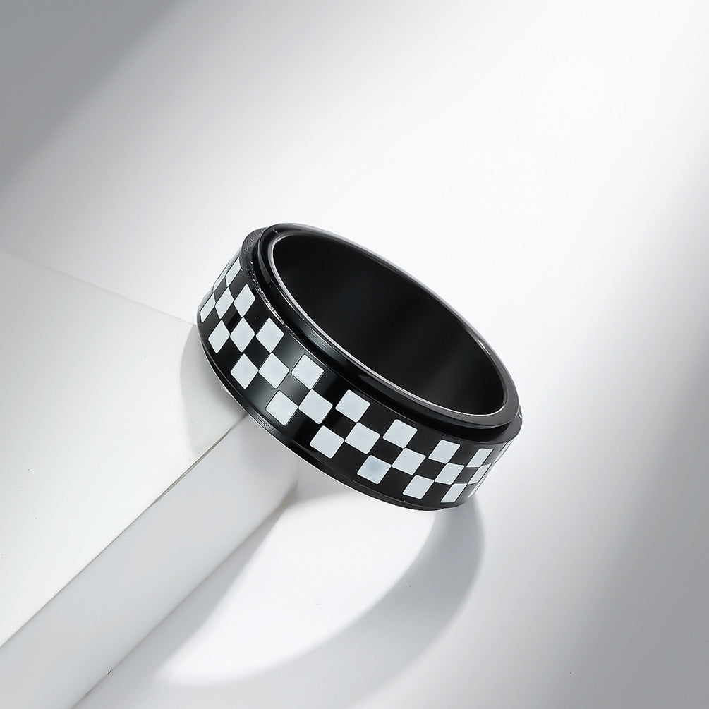Go Chessboard schwarz-weiß karierte Ringe
