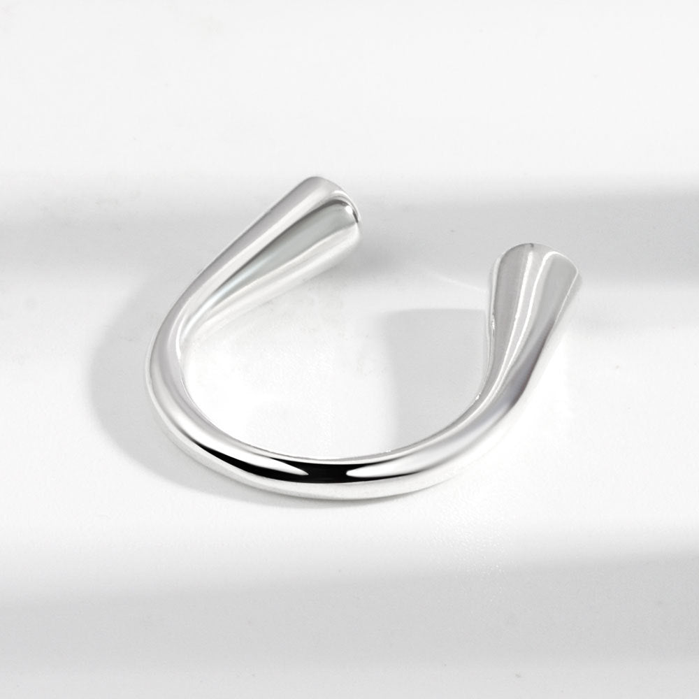 Damen-Stil, schlicht, elegant, U-förmig, glänzende Ringe
