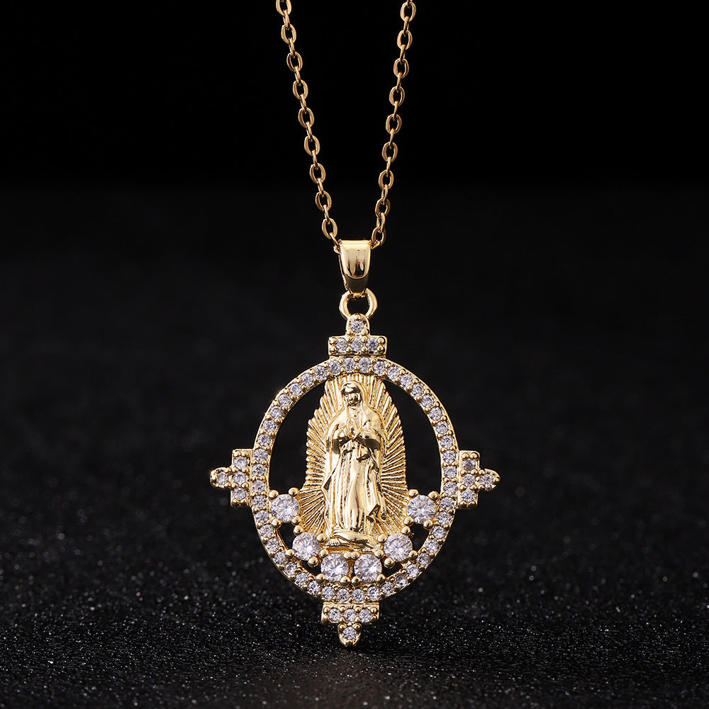 Virgin Mary Pendant Female Light Luxury Necklaces