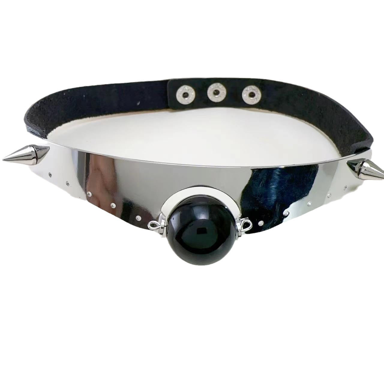 Colliers à rivets en cuir Punk obsidienne pour femmes, série