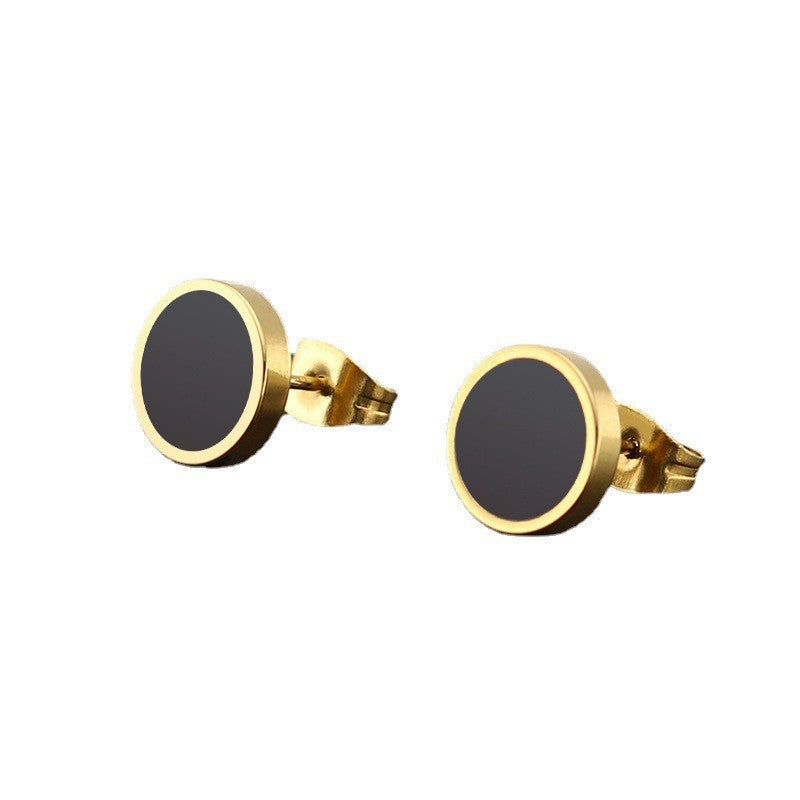 Fashion Trend Round Stainless Steel Personalized Stud Earrings