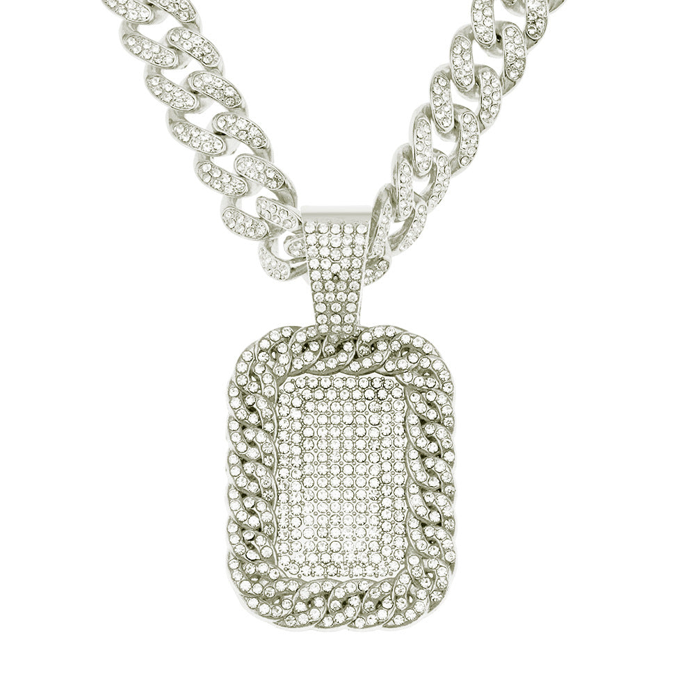 Hop Splendid Colliers à pendentif en forme d'étiquette de chien en diamant