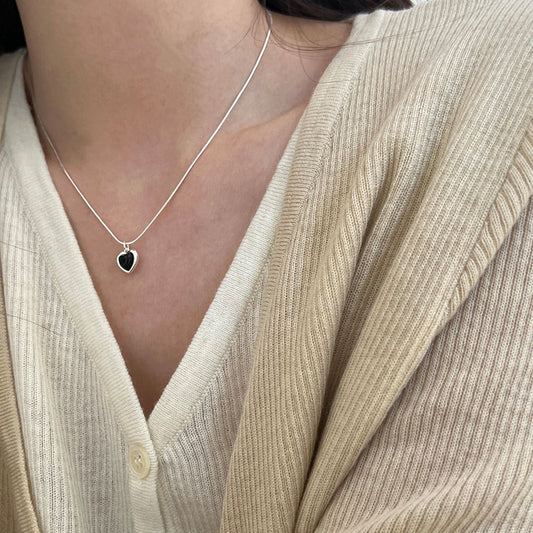 In Sterling Sier Black Onyx Female Simple Necklaces