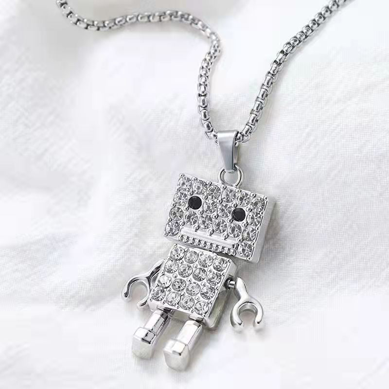 Women's Diamond Robot Moving Simple Temperamental Minority Necklaces