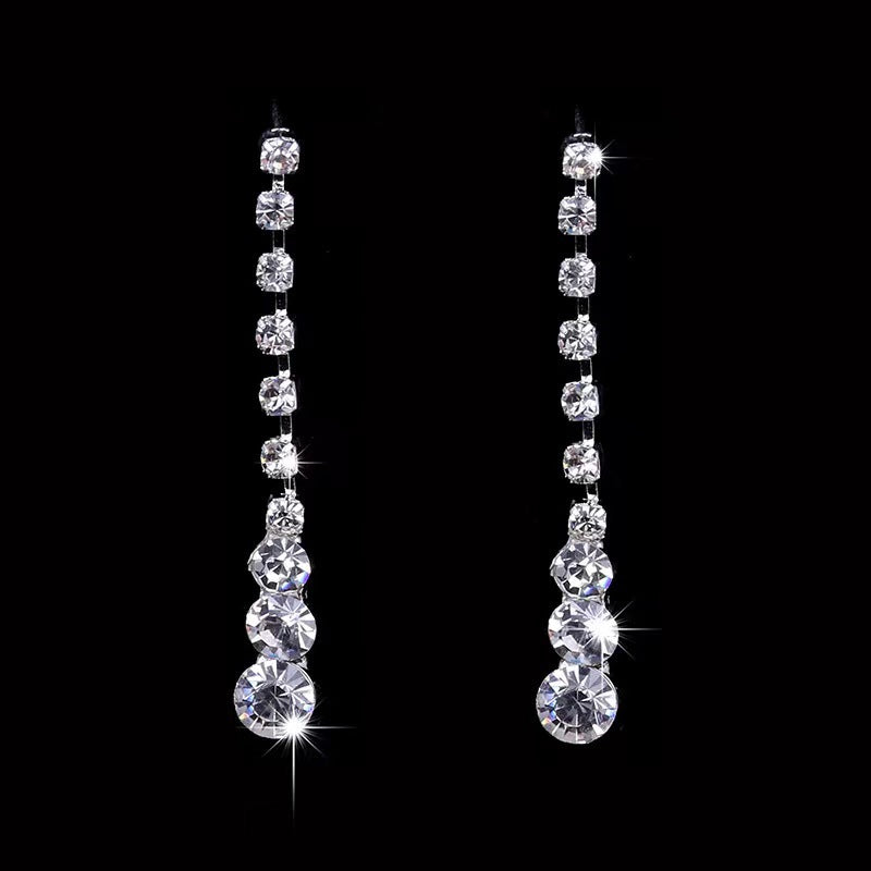 Korean Style Claw Chain Rhinestone Wedding Bridal Eardrop Necklaces