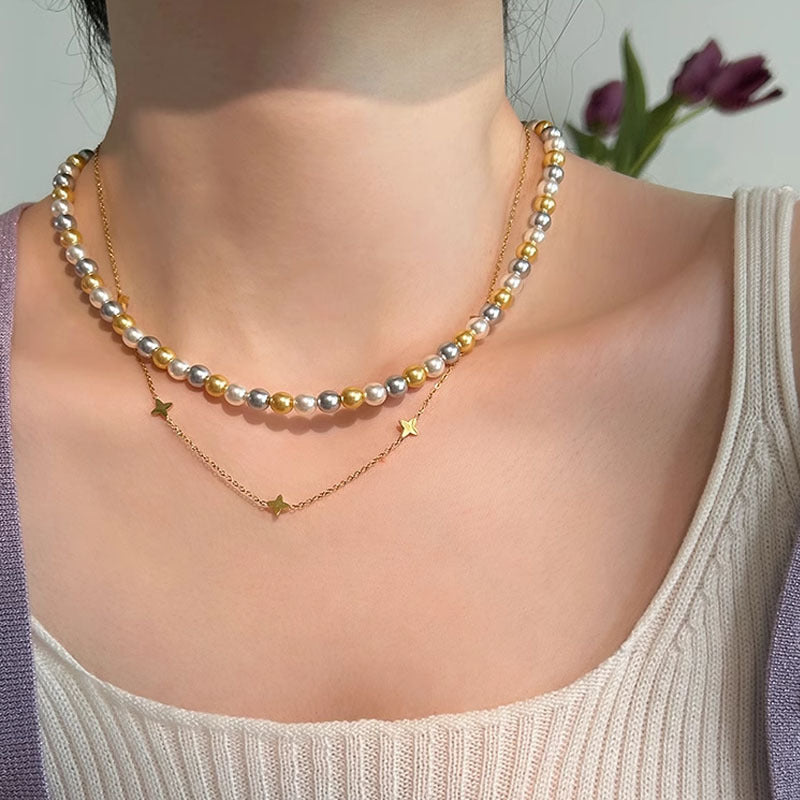 Colliers de perles de haute qualité en perles de couleurs mélangées pour femmes