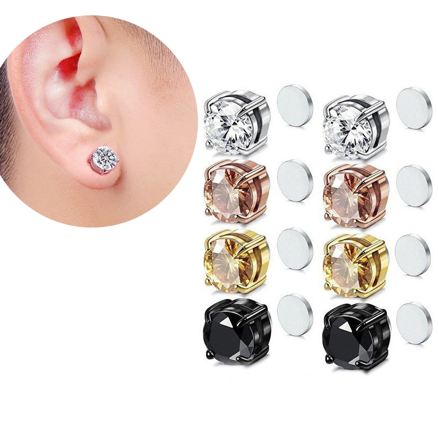 Zircon Ear Clip Bone Piercing Jewelry Earrings