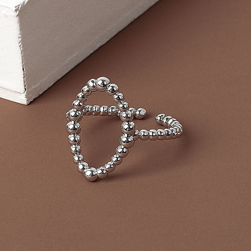 Fashion Hollow Oval Beans Female Tide Rings