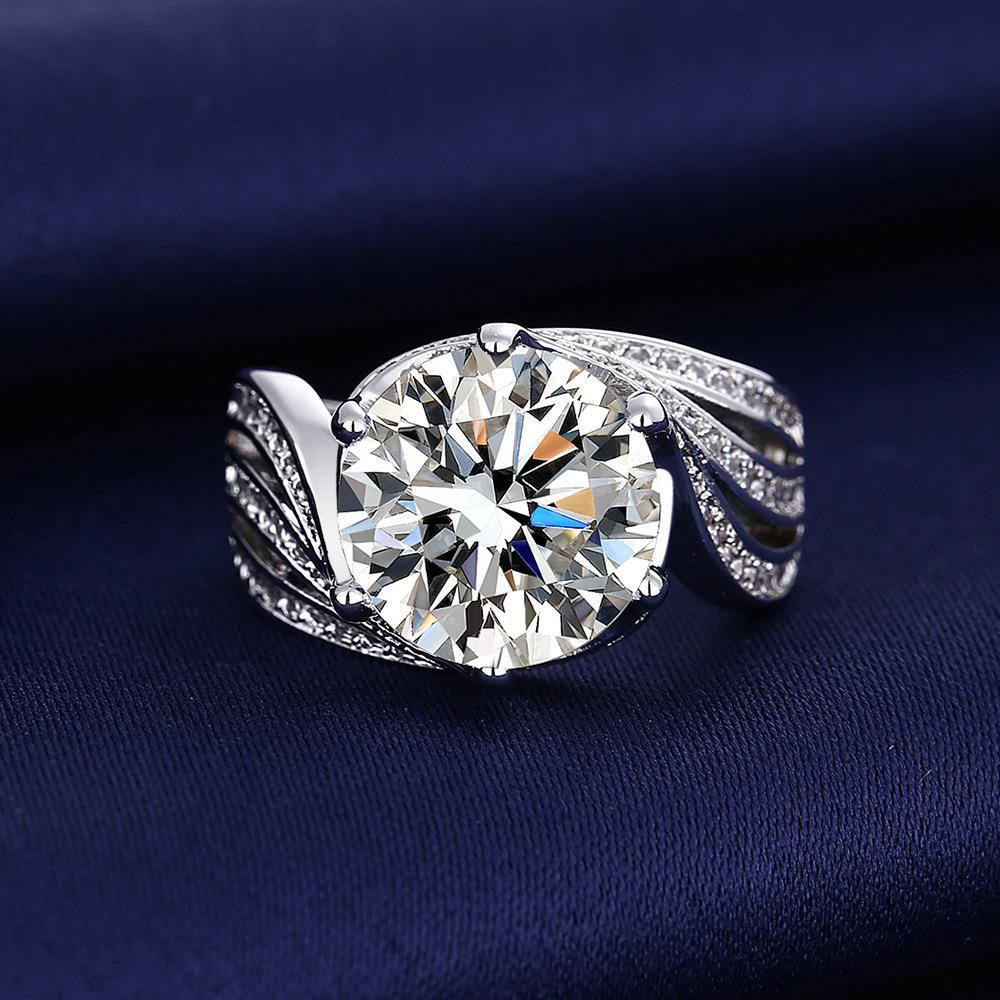 Princess Diamond Big Luxury Karat Artificial Female Rings