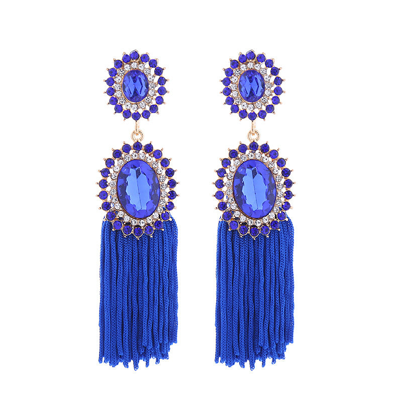 Alloy Long Fringe Bohemian Niche Creative Retro Earrings