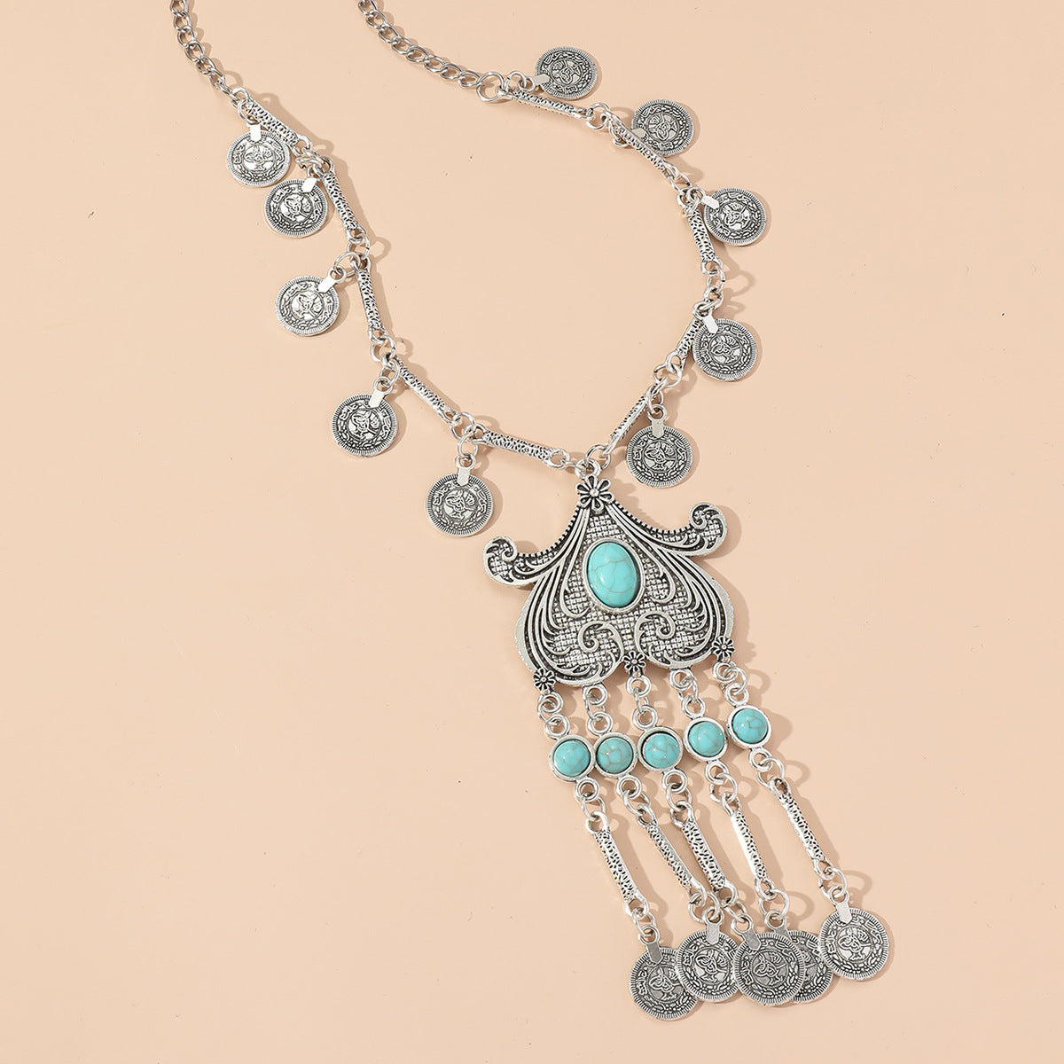Colliers minoritaires tibétains turquoise vintage de Lhasa au Népal