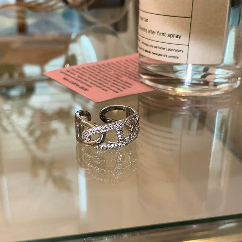 Design Super Flash Einfache Strass Damen Erschwingliche Luxusringe
