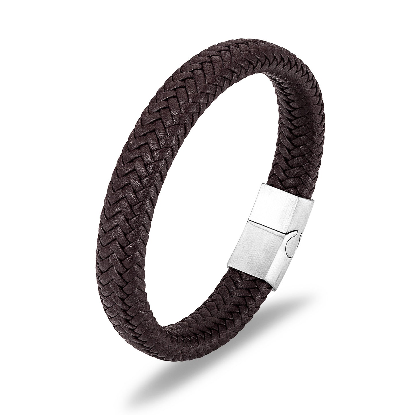 Men's Fashion Woven Leather Simplicity Stainless Steel Bracelets