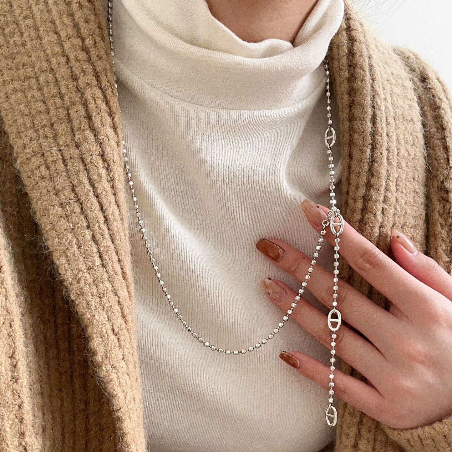 Women's Nose Turtleneck Sweater Chain More Than Long Necklaces