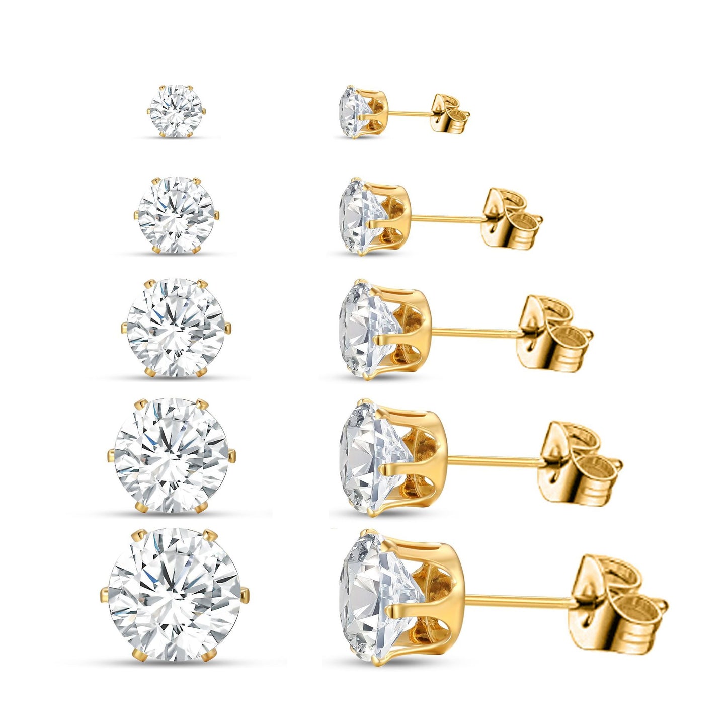 Simple Graceful Classic Inlaid Rhinestone Pairs Earrings