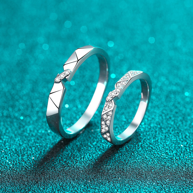 Bagues de mariage plaquées or simples Sier Moissanite