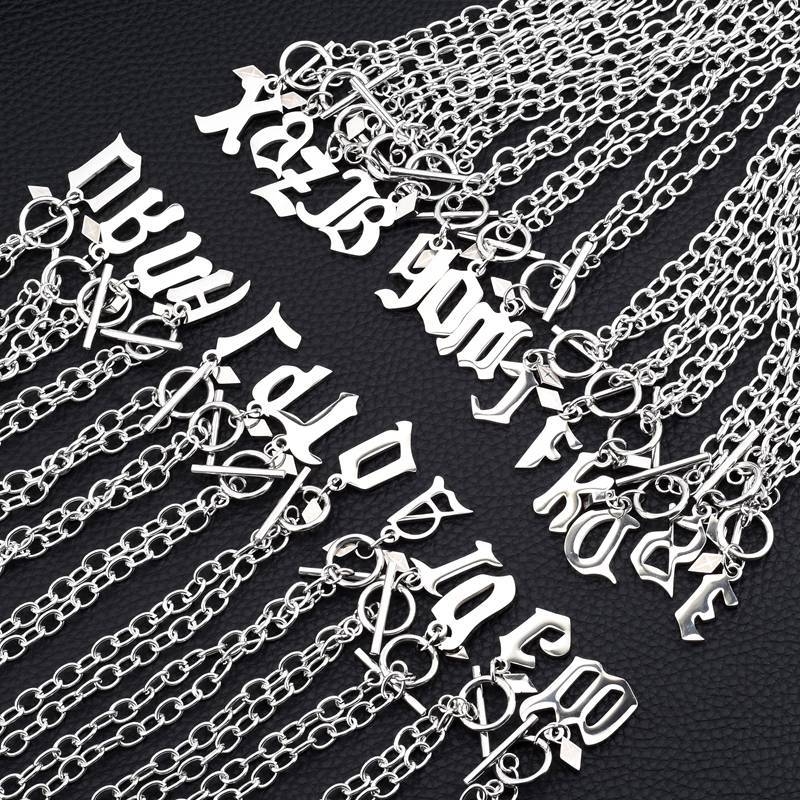 Chaîne de clavicule pendentif anglais colliers en acier titane