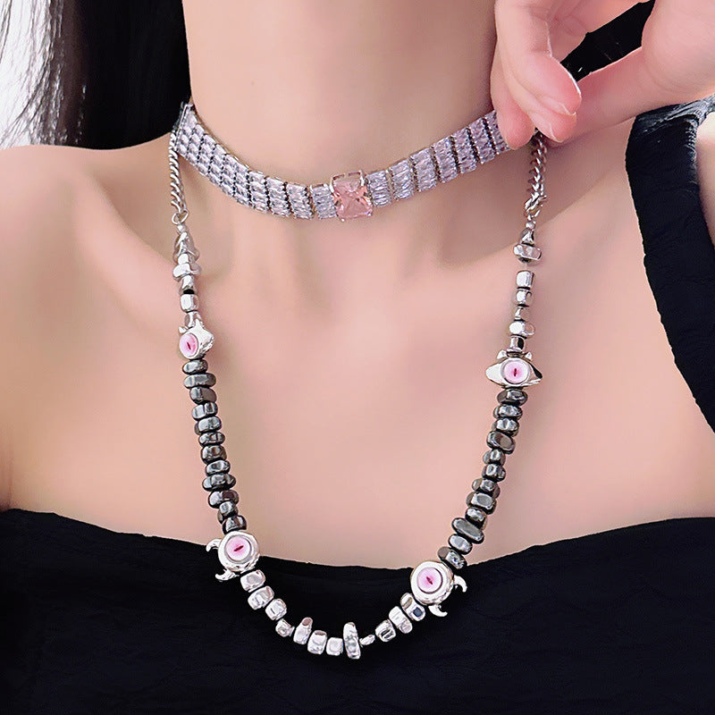 Sier Shiny Gem Fashion Female Clavicle Necklaces