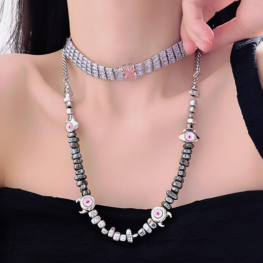 Sier Shiny Gem Fashion Female Clavicle Necklaces