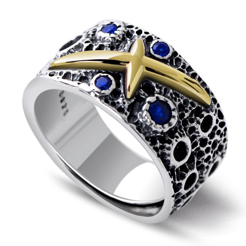 Sier Buddha Sterling Herz Sutra Sechs Worte Mantra Ringe für Herren